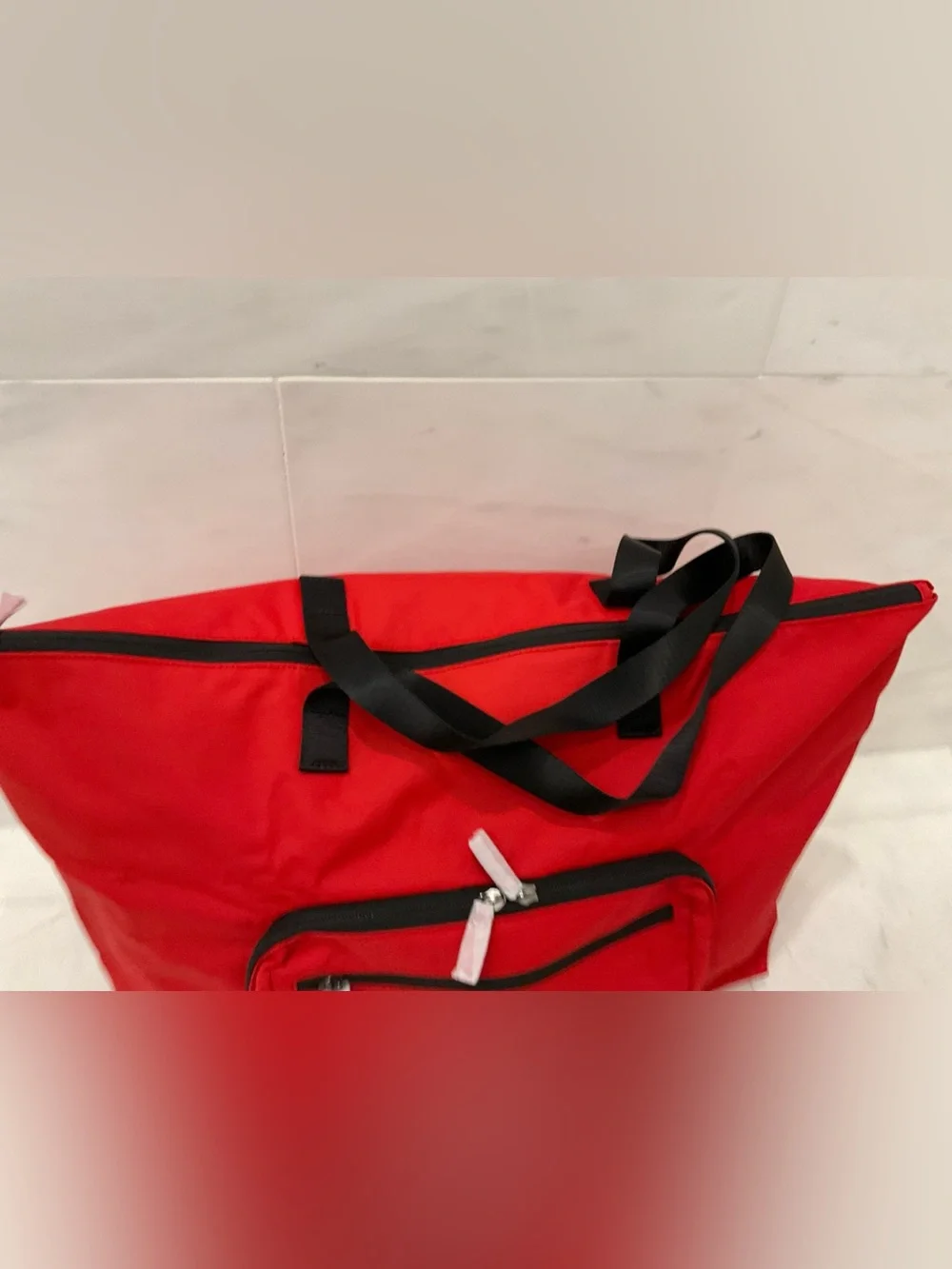 NEW TUMI Voyageur JUST IN CASE Nylon Packable 21.5” Tote Bag - TUMI RED